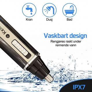 4-i-1 oppladbar trimmer – trimmer for nesehår, ørehår, øyenbryn og skjegg