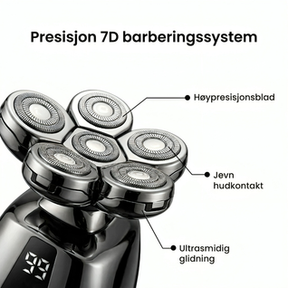 7D Elektrisk barbermaskin for hår og skjegg – vanntett multitrimmer