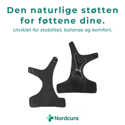 Ankelstøtte i svart neopren med elastisk støtte for ankel og fotbue – egnet ved plantar fasciitt, pronasjon og smerter i hælen