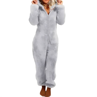 Fleece-jumpsuit for damer – varm jumpsuit til hjemmebruk, avslapning og kalde kvelder