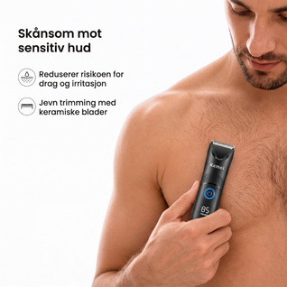 Hele kroppstrimmer – Vanntett barbermaskin med keramisk blad for hele kroppen