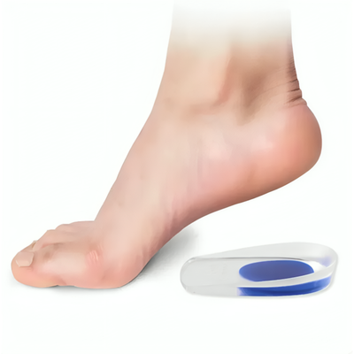 NordCura™ silikongel-hælinnlegg som plasseres under hælen – målrettet støtte mot smerter i hælen, hælspore og plantar fasciitt