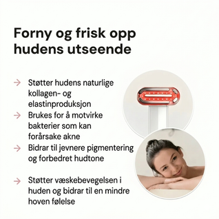InfraRelief™ – Hudpleieapparat med rødlysbehandling