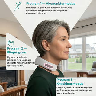 NeuroRelax™ Pro 2.0 – Nakkemassasje med TENS, EMS, rødt lys og varme
