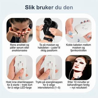 InfraRelief™ ansiktsmaske 2.0 – Rødlysbehandling for bedre hudpleie