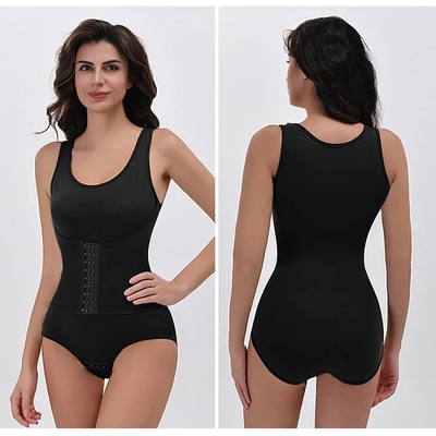 Shaping Body i svart, vist forfra og bakfra