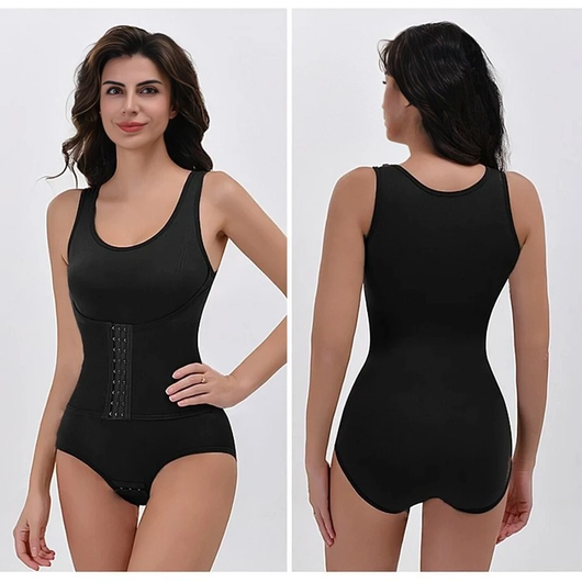 Shaping Body i svart, vist forfra og bakfra