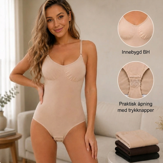 Shaping Body for kvinner – Sømløs, formende body med åpen skritt