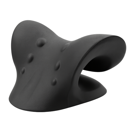 Ergonomisk nacksträckare i svart design med tryckpunkter som lindrar nacksmärta, ökar blodcirkulation och frigör stelhet i nacke och axlar.
