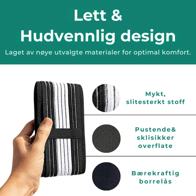 Bekkenbelte i svart med justerbar kompresjon for støtte til rygg, SI-ledd og hofter
