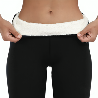 Varme leggings for damer med fleecefôr – Termoleggings mot kulde, høy midje